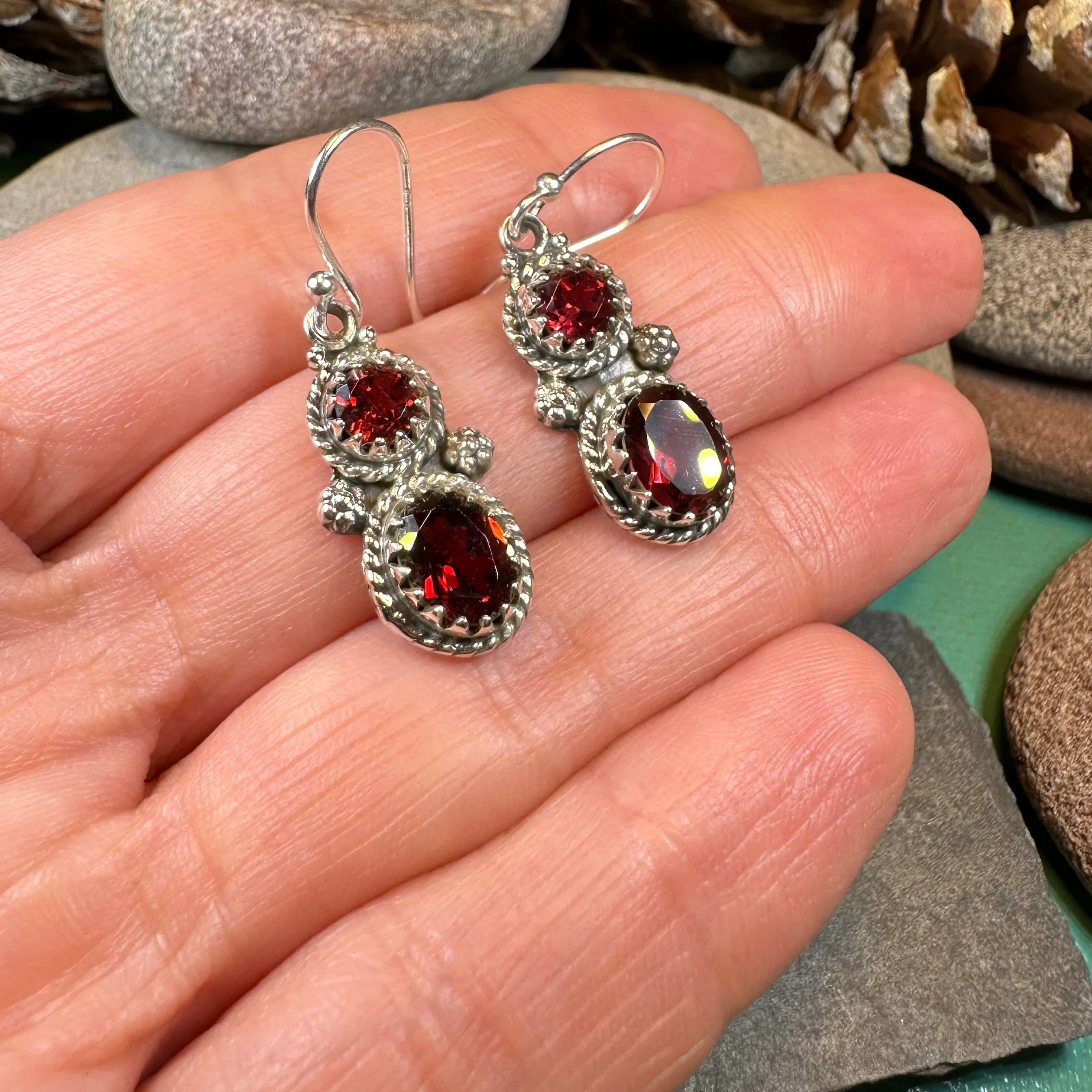 Garnet Romantic Earrings