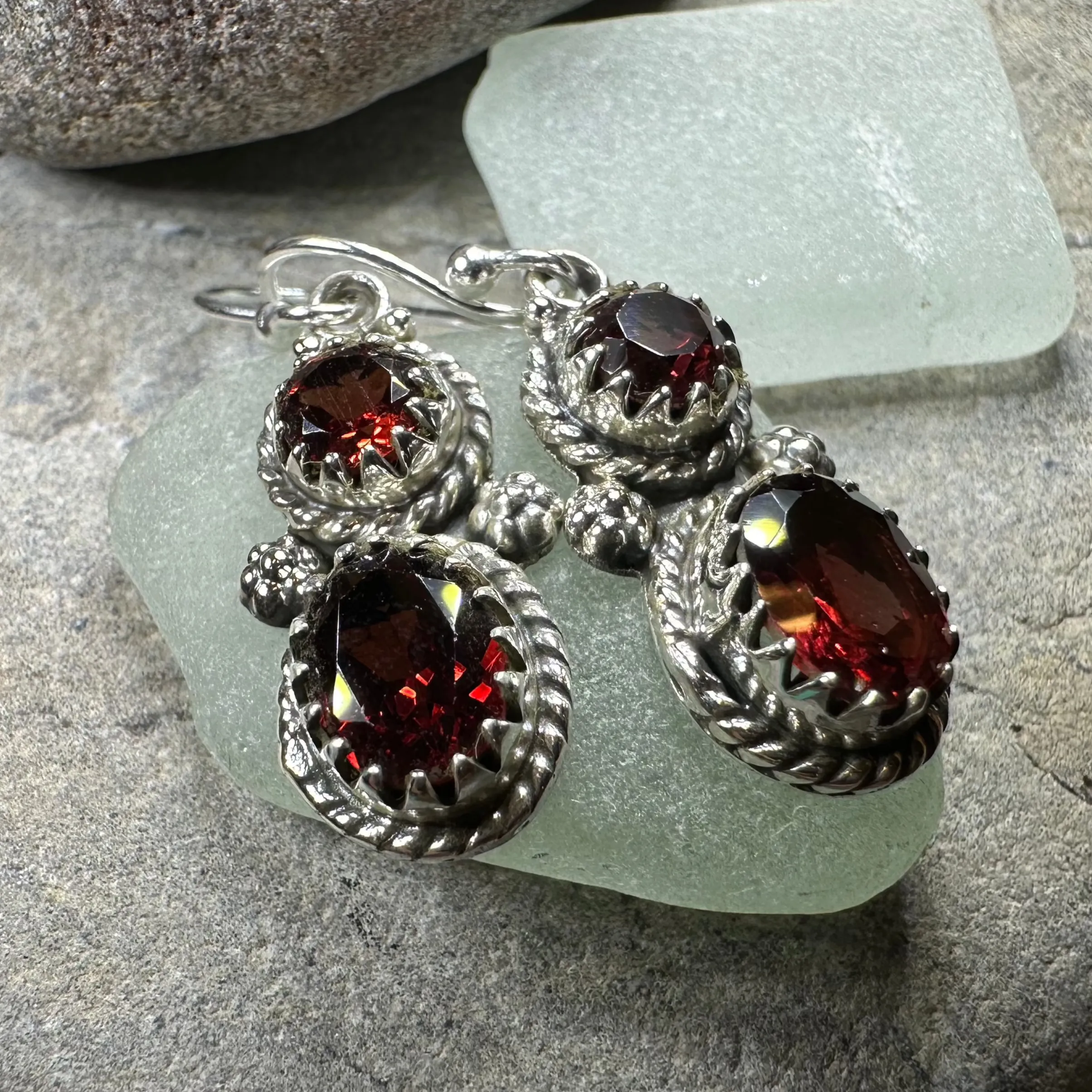 Garnet Romantic Earrings