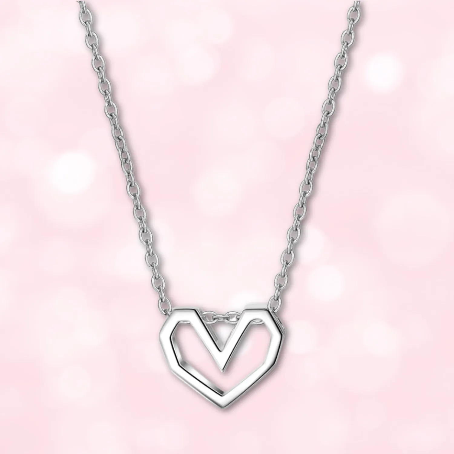 Geometric Open Heart Necklace