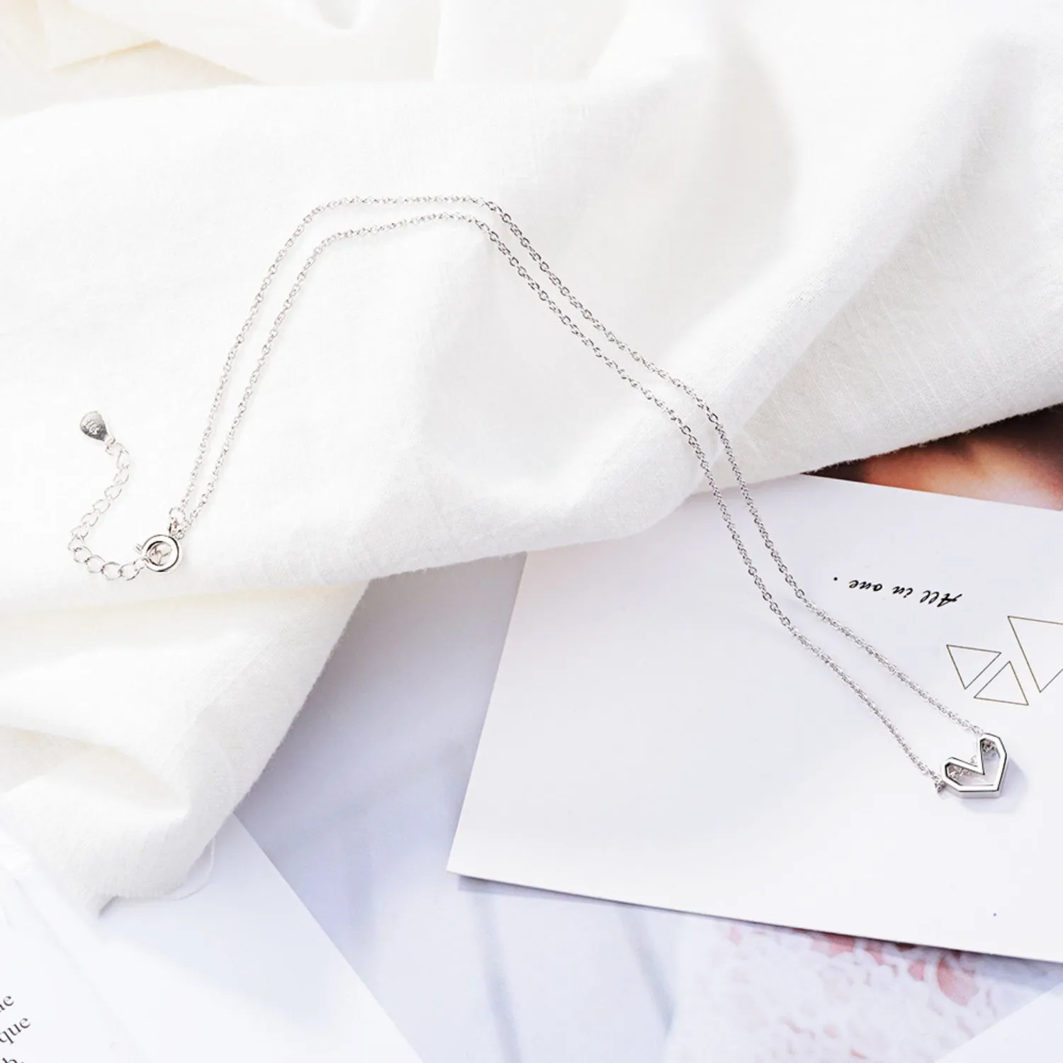 Geometric Open Heart Necklace