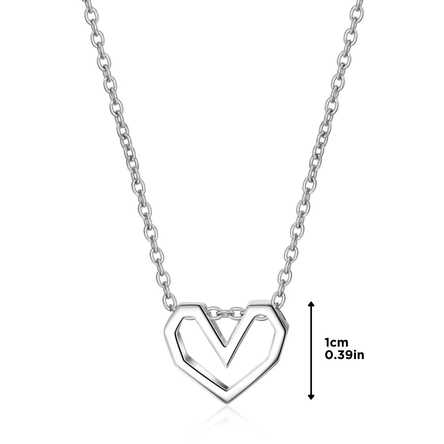 Geometric Open Heart Necklace
