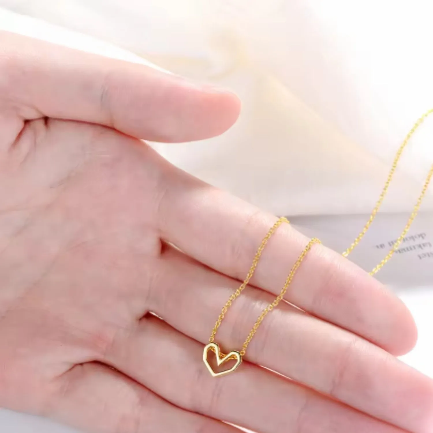 Geometric Open Heart Necklace