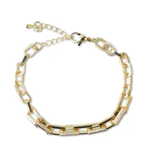 Gold Chain Bracelet Cz Link