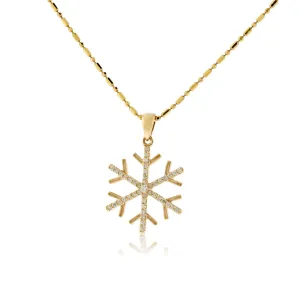 Gold Diamond Snowflake Pendant