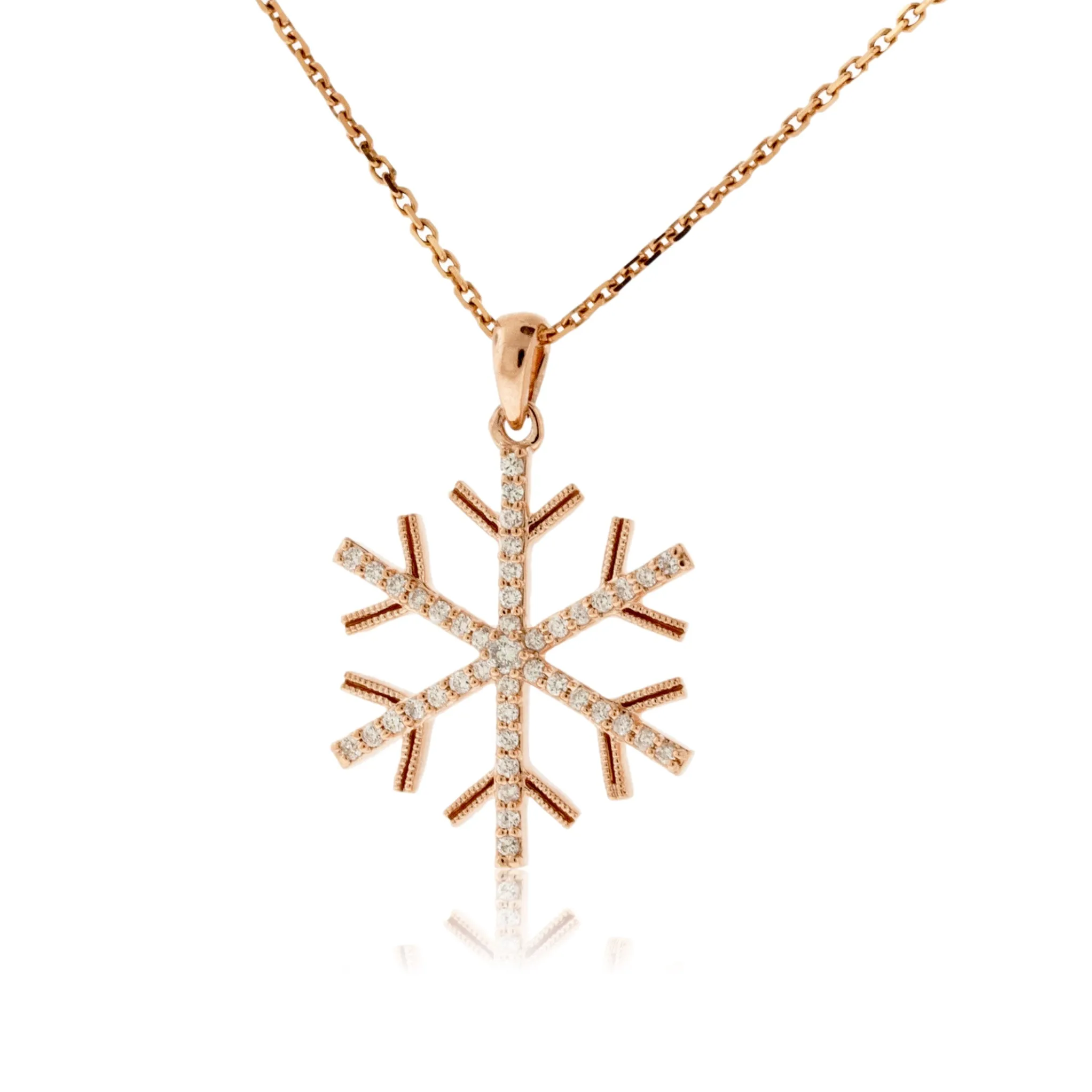 Gold Diamond Snowflake Pendant