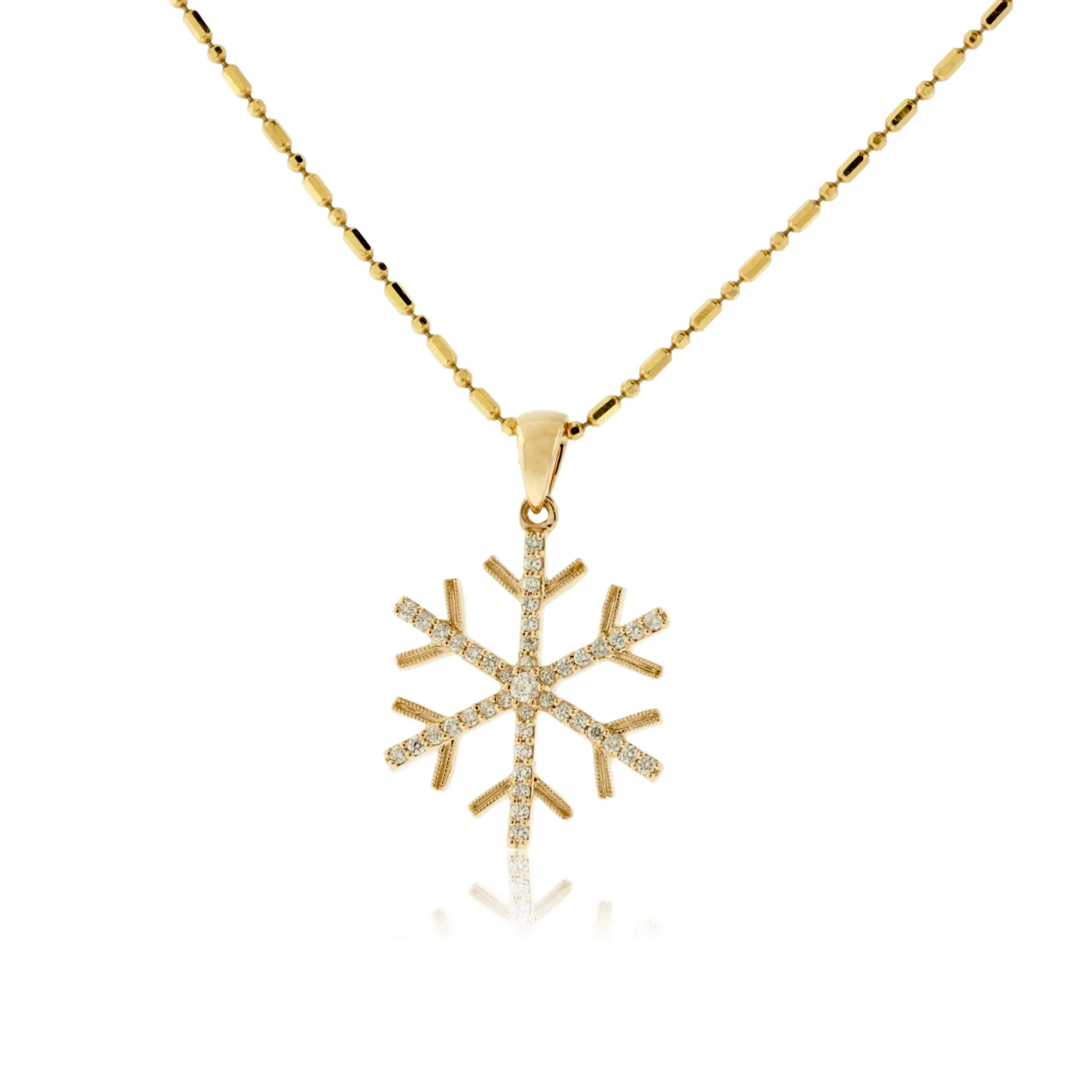 Gold Diamond Snowflake Pendant