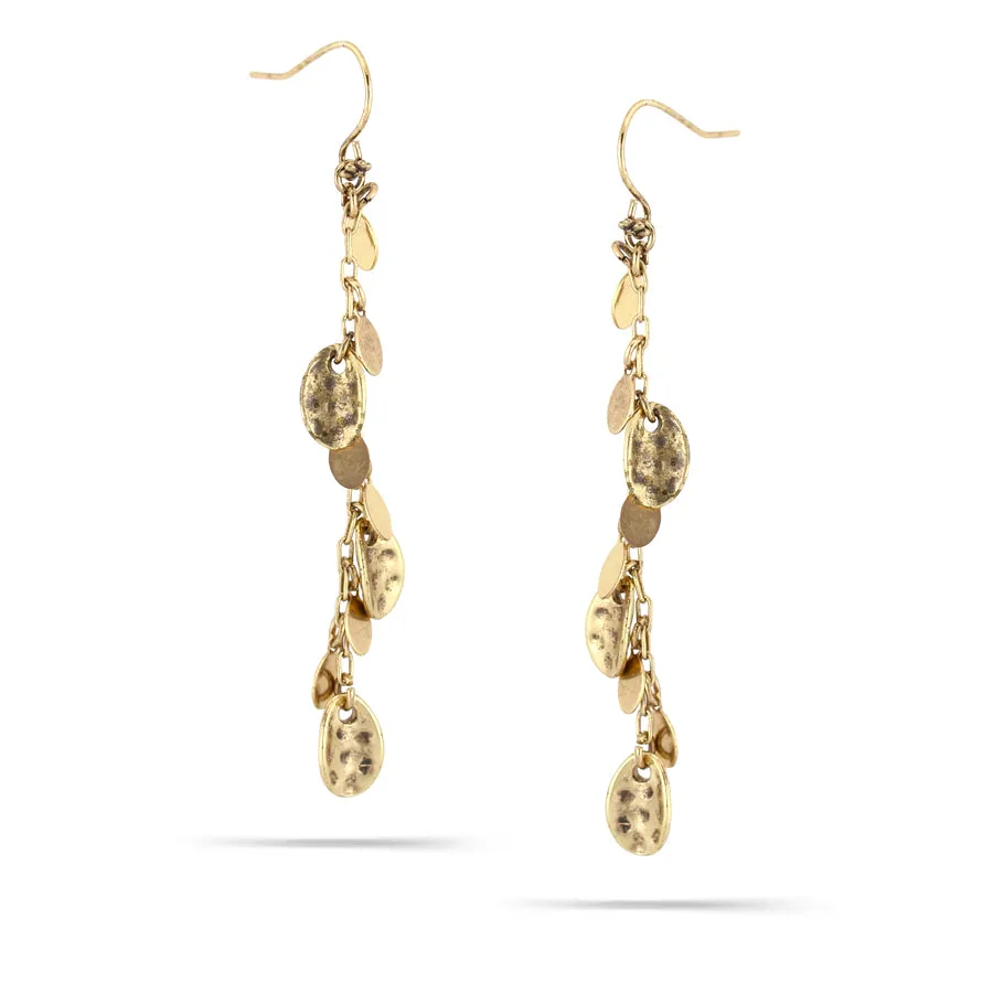 GOLD DROP  EARRINGS #305GN3201 (5D6)