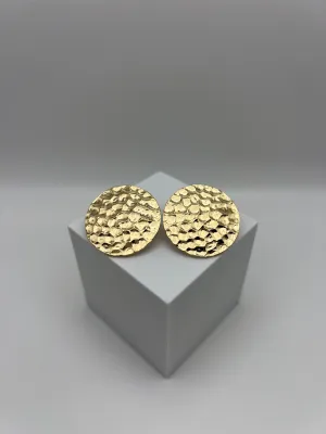 Gold Hammered Stud Earrings