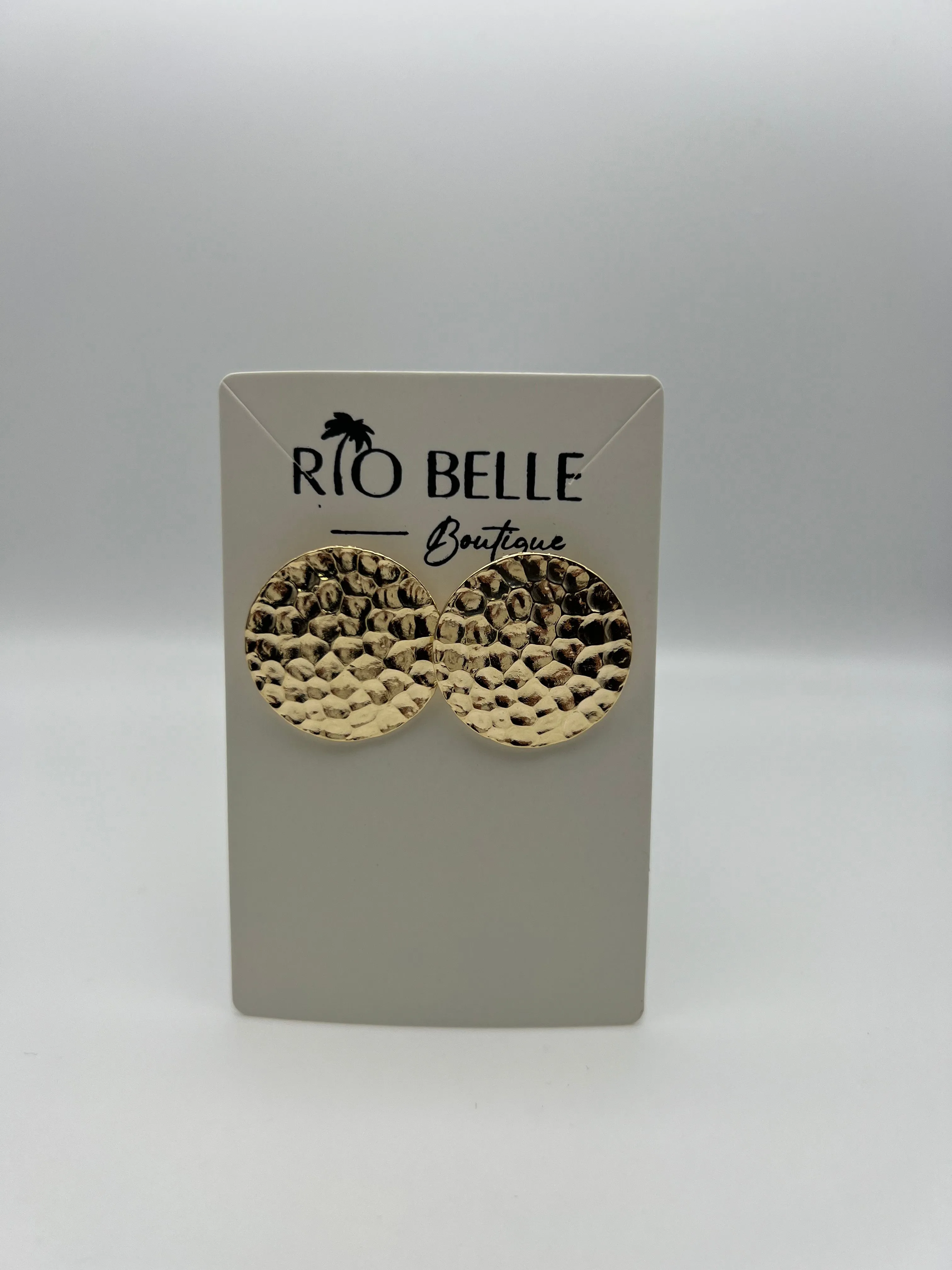 Gold Hammered Stud Earrings