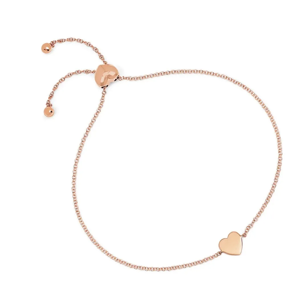 Gold Heart Bolo Bracelet
