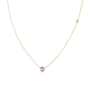 Gold Lavender Rhodolite Zircon Necklace
