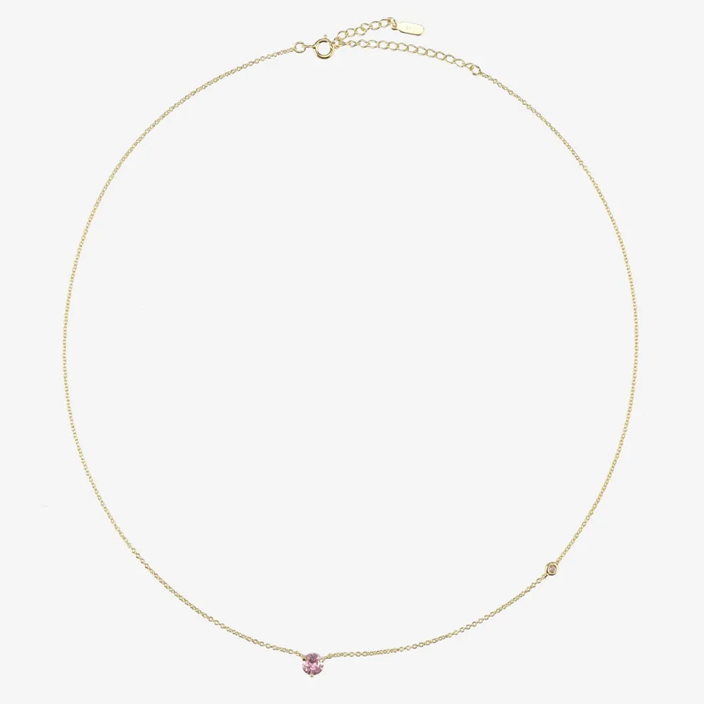 Gold Lavender Rhodolite Zircon Necklace