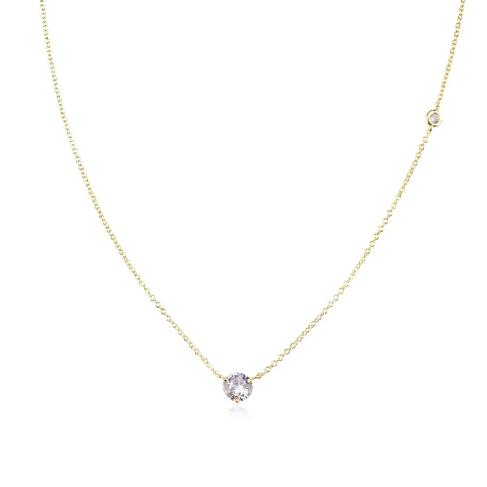 Gold Lavender Rhodolite Zircon Necklace
