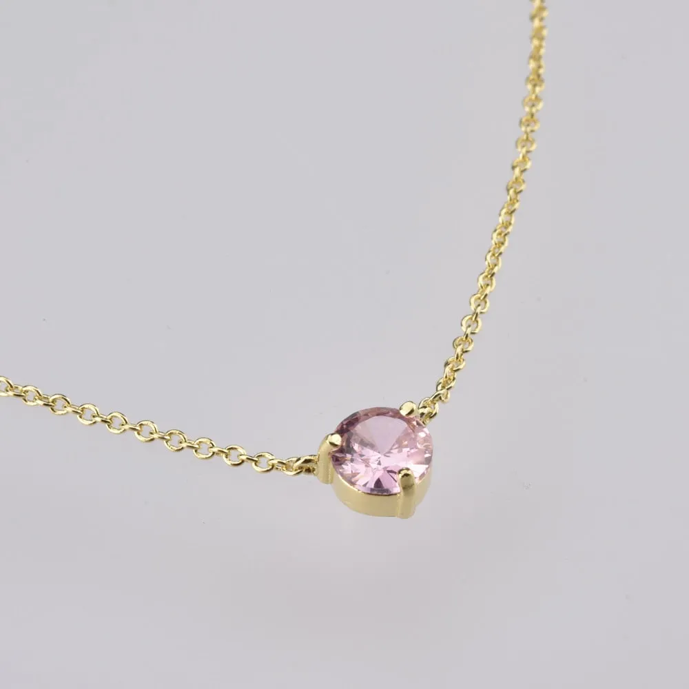 Gold Lavender Rhodolite Zircon Necklace