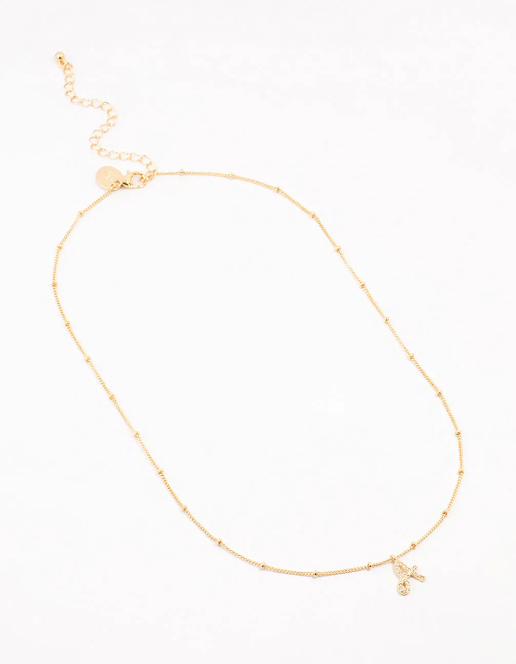 Gold Plated Cursive A Initial Necklace