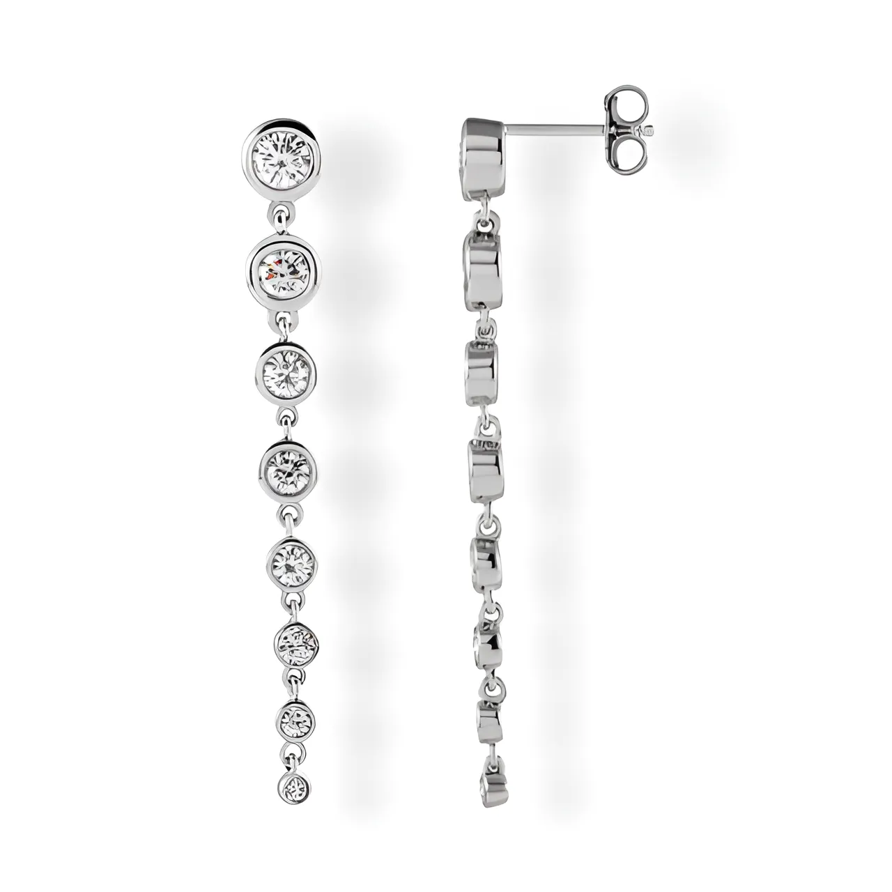 Graduated Diamond Drop Earrings