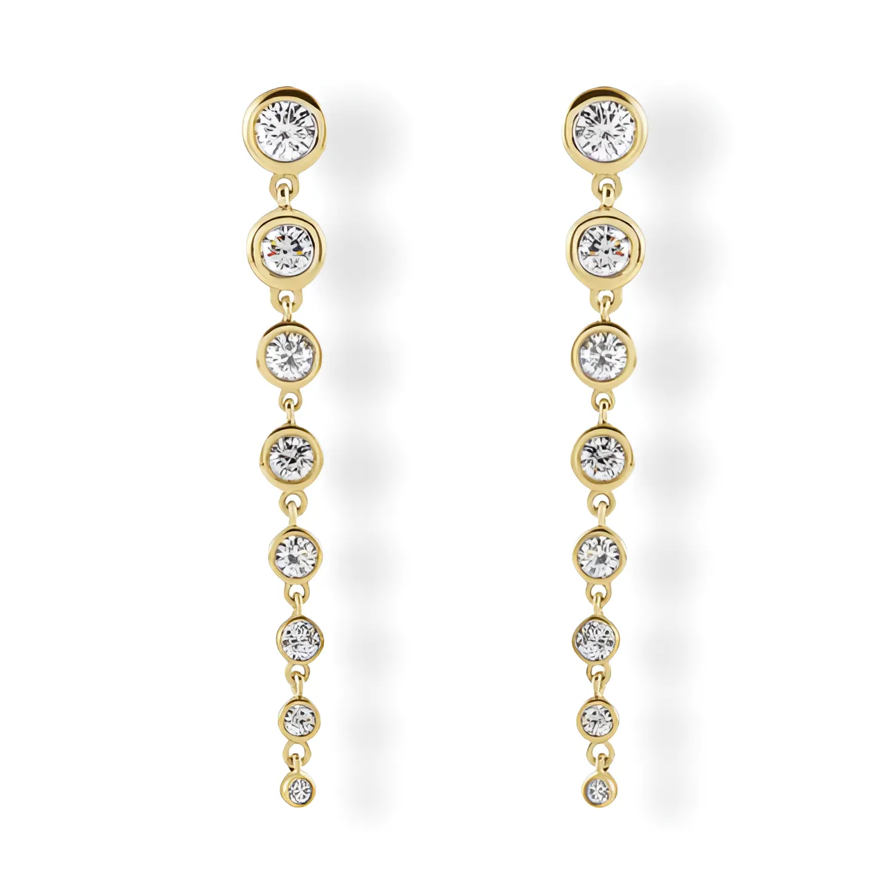 Graduated Diamond Drop Earrings