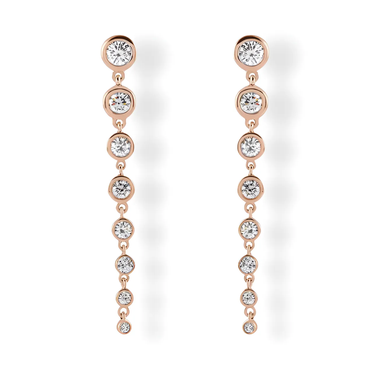 Graduated Diamond Drop Earrings
