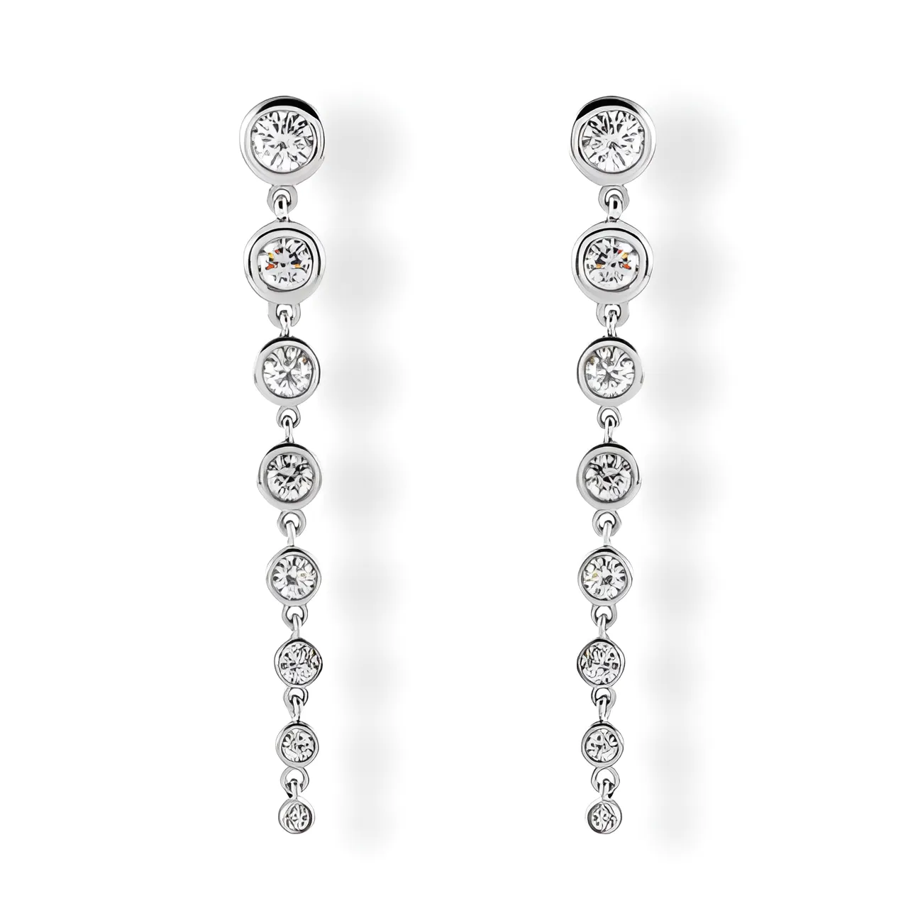 Graduated Diamond Drop Earrings