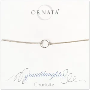 “Granddaughter” Sterling Silver Bolo Bracelet on Personalized Jewelry Card