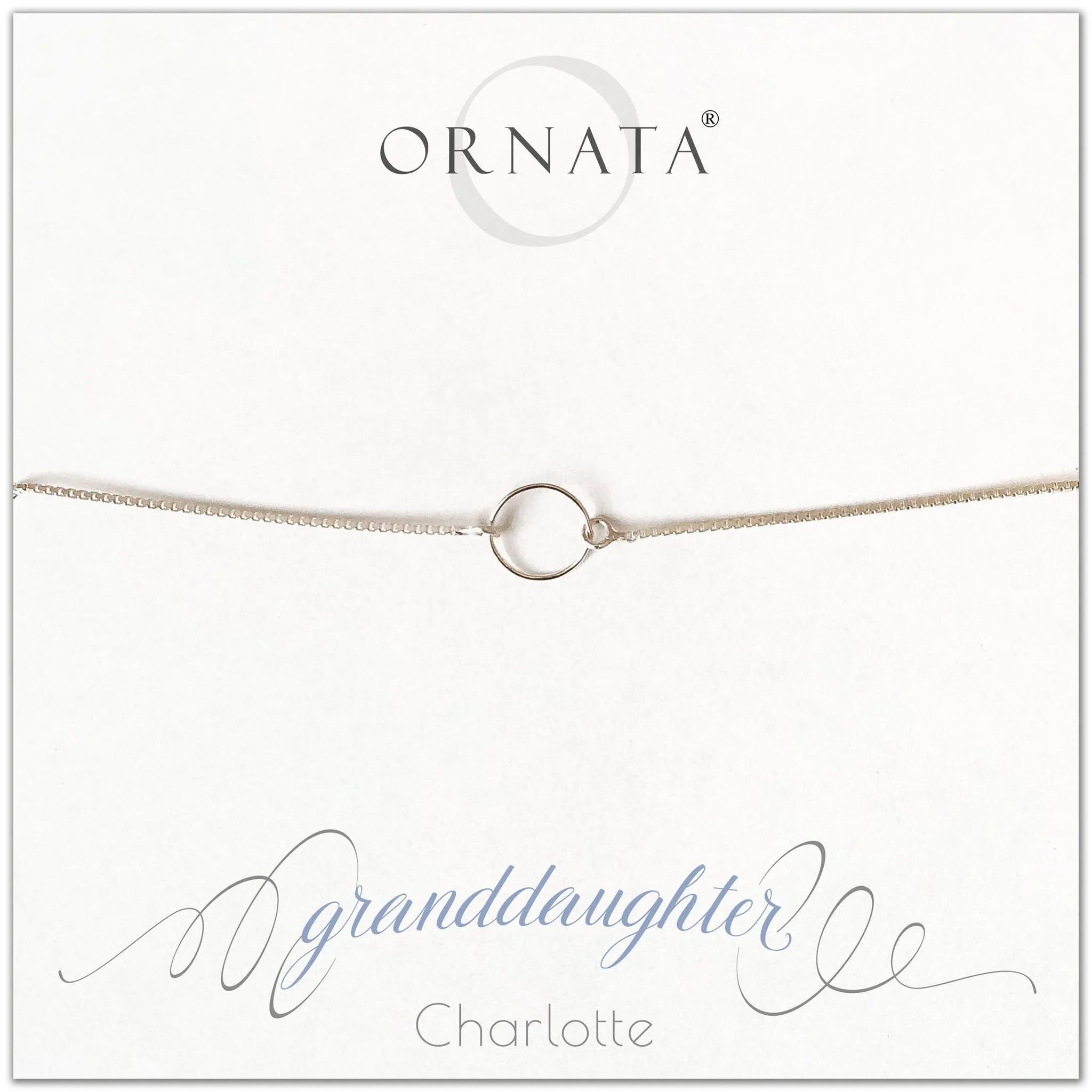 “Granddaughter” Sterling Silver Bolo Bracelet on Personalized Jewelry Card