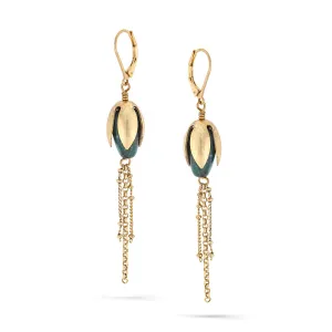 GREEN NATURAL STONE DROP EARRINGS #192GN3301 (IF19)