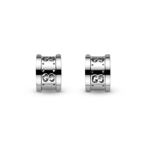 Gucci White Gold Twirl Earrings