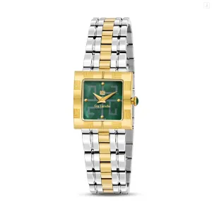 Guy Laroche Camille Ladies Green MOP Dial Stainless Steel Gold Plated Watch