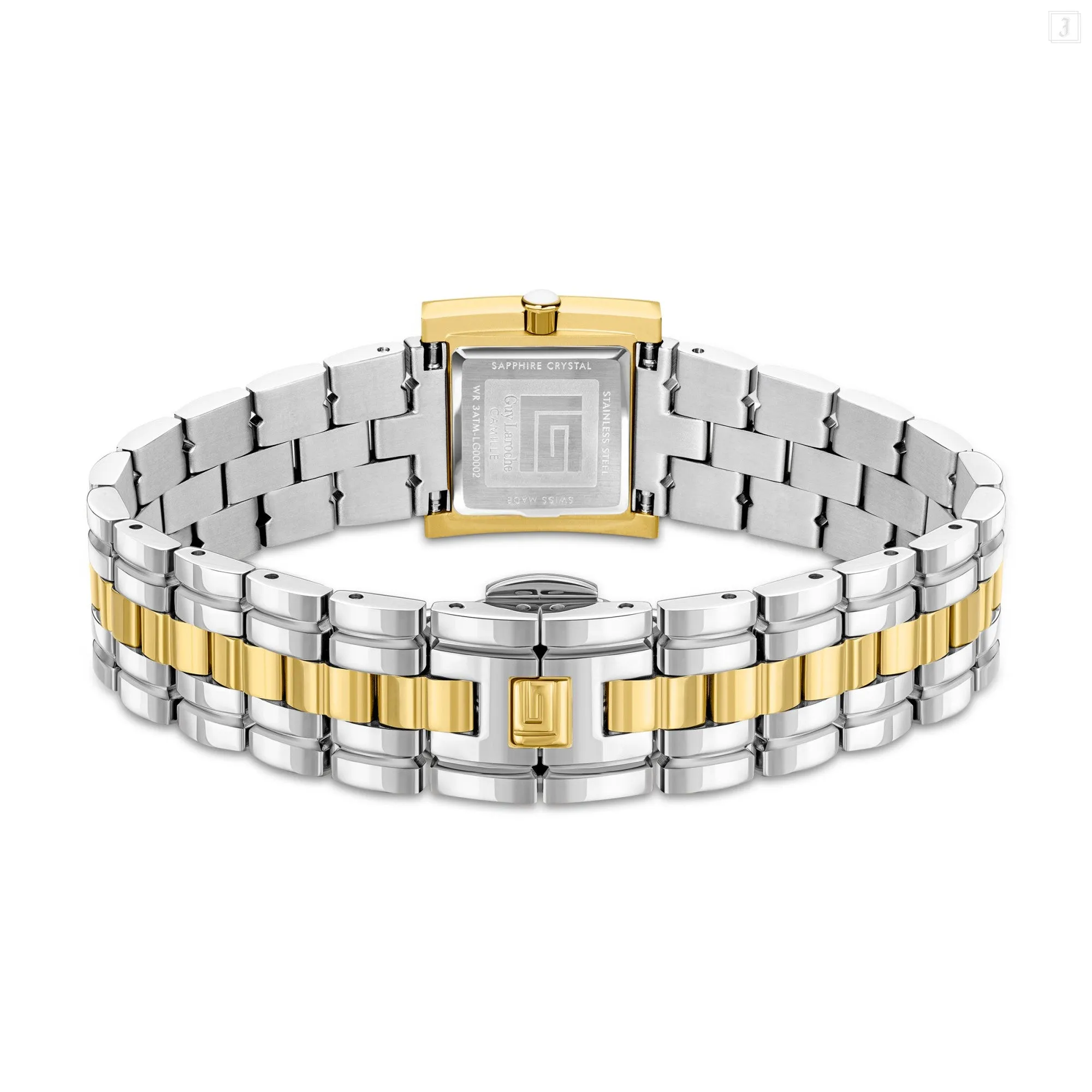 Guy Laroche Camille Ladies White MOP Dial Stainless Steel Gold Plated Watch