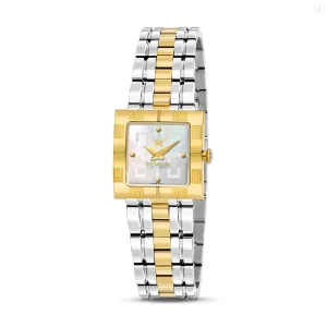 Guy Laroche Camille Ladies White MOP Dial Stainless Steel Gold Plated Watch
