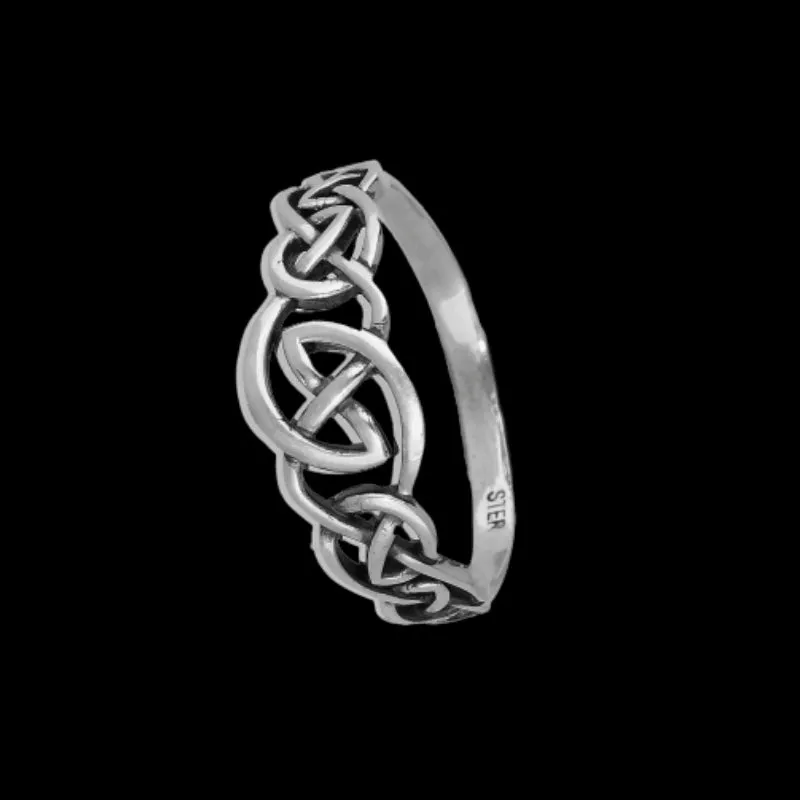 Handcrafted  Celtic Ornament Sterling Silver Ring