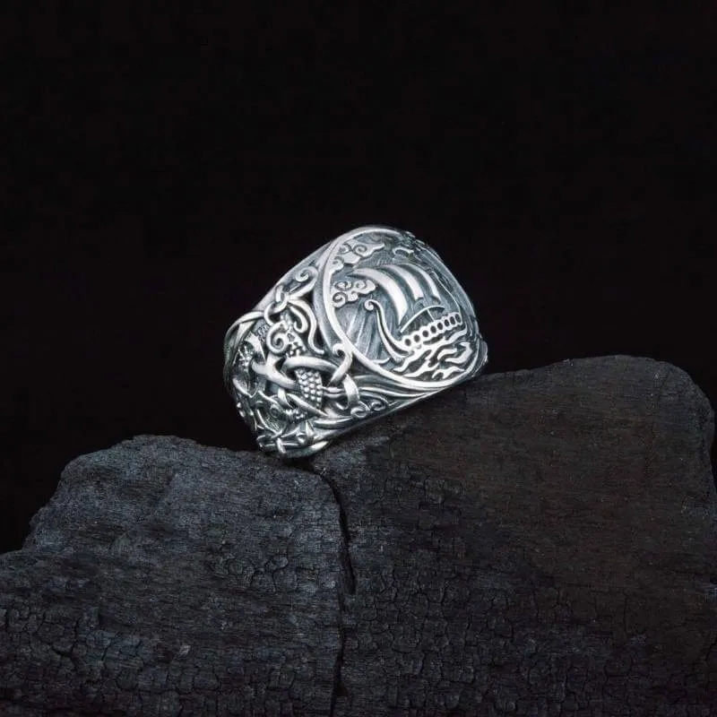 Handcrafted Drakkar Mammen Style Sterling Silver
