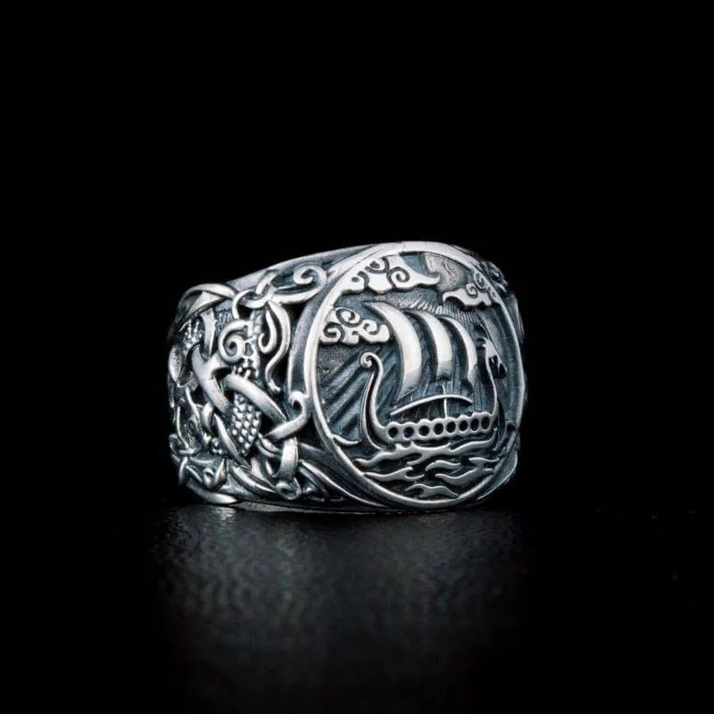 Handcrafted Drakkar Mammen Style Sterling Silver