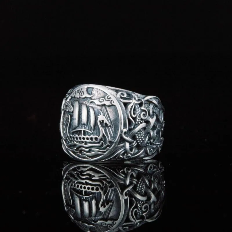 Handcrafted Drakkar Mammen Style Sterling Silver