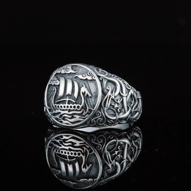 Handcrafted Drakkar Urnes Style Sterling Silver
