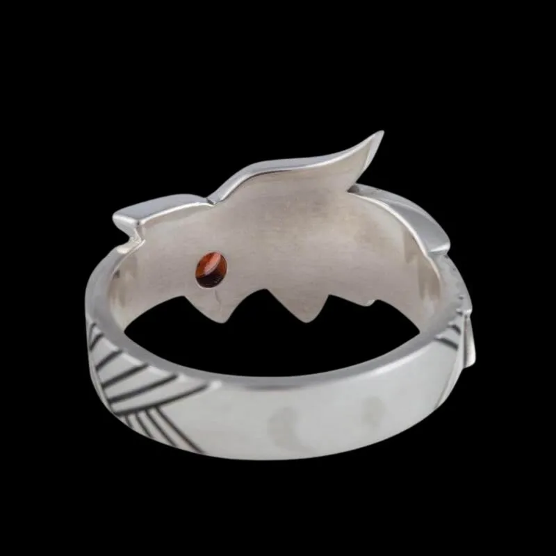 Handcrafted Fenrir Ring Gem Sterling Silver Ring