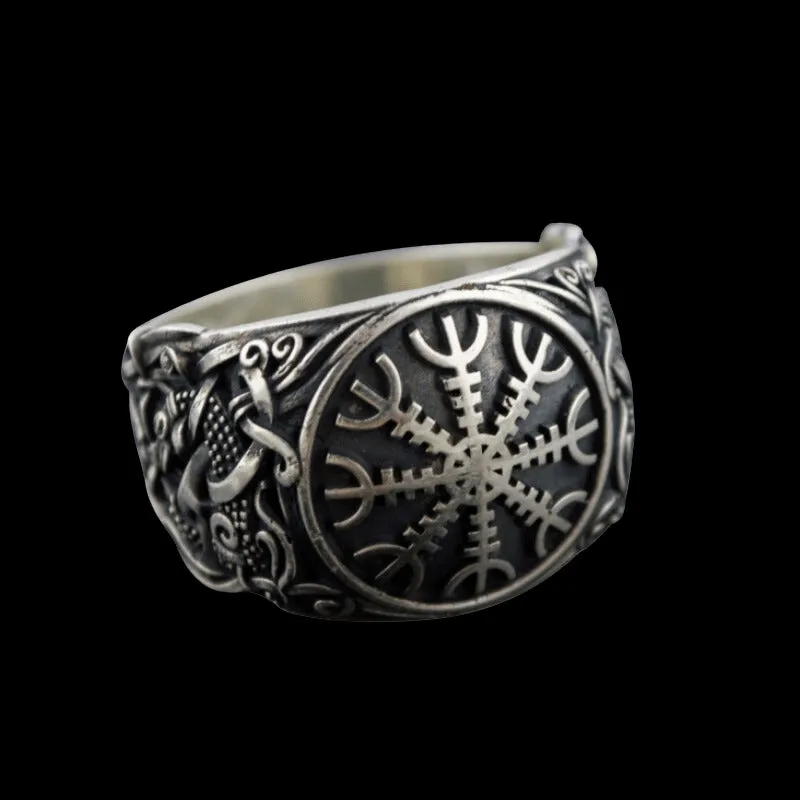 Handcrafted Helm Of Awe Mammen Style Sterling Silver Ring