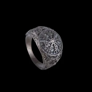 Handcrafted Helm Of Awe Urnes Style Ruthenium Ring