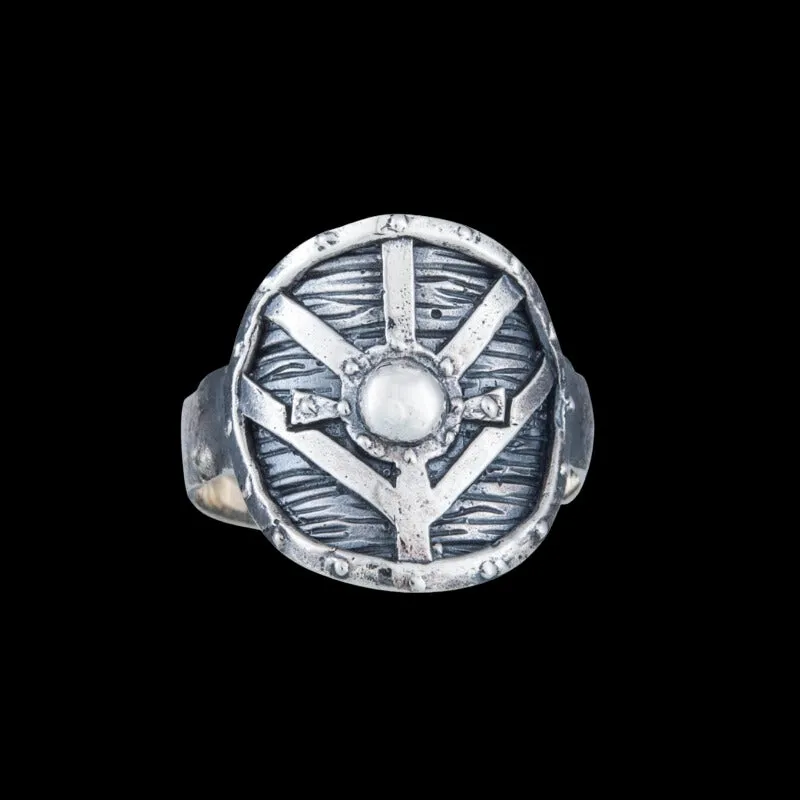 Handcrafted Lagertha's Shield Sterling Silver Ring