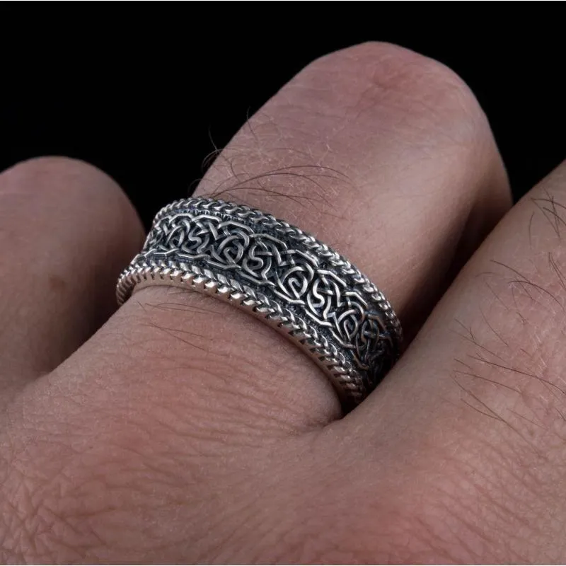 Handcrafted Norse Ornament Sterling Silver Ring