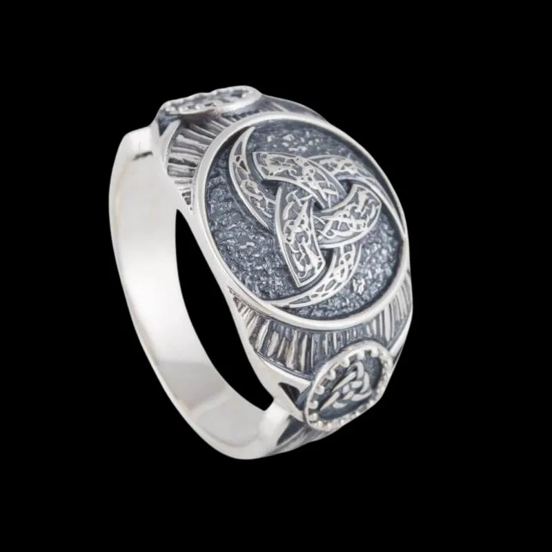 Handcrafted Odin Horn Symbol Sterling Silver Ring