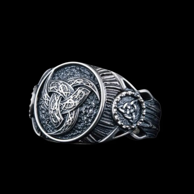 Handcrafted Odin Horn Symbol Sterling Silver Ring