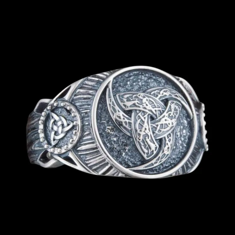 Handcrafted Odin Horn Symbol Sterling Silver Ring