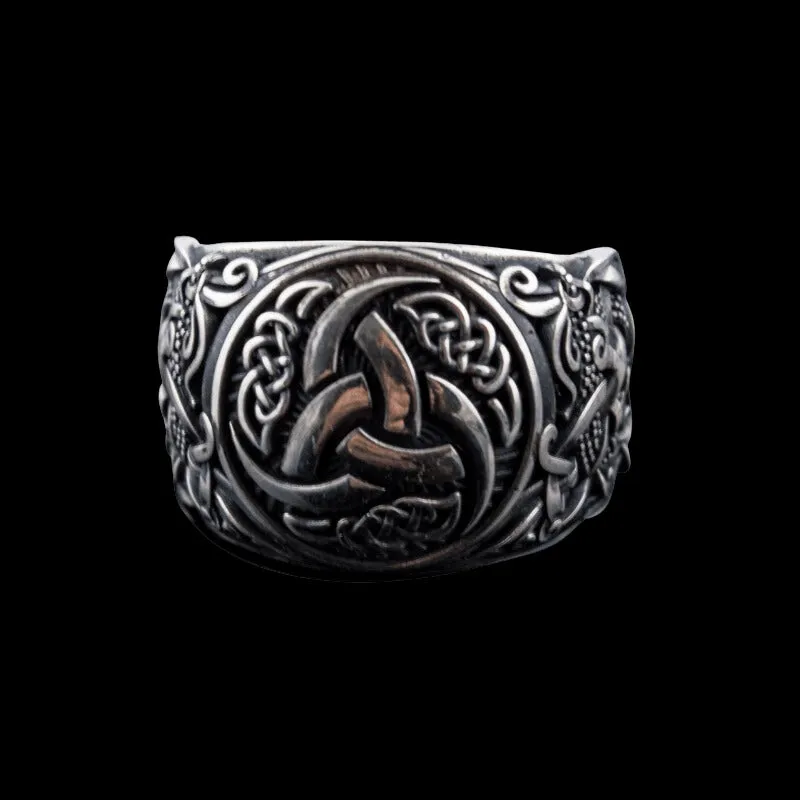 Handcrafted Odin’s Horns Mammen Style Sterling Silver Ring