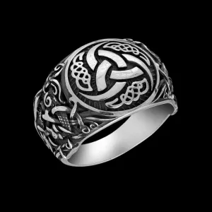 Handcrafted Odin’s Horns Mammen Style Sterling Silver Ring