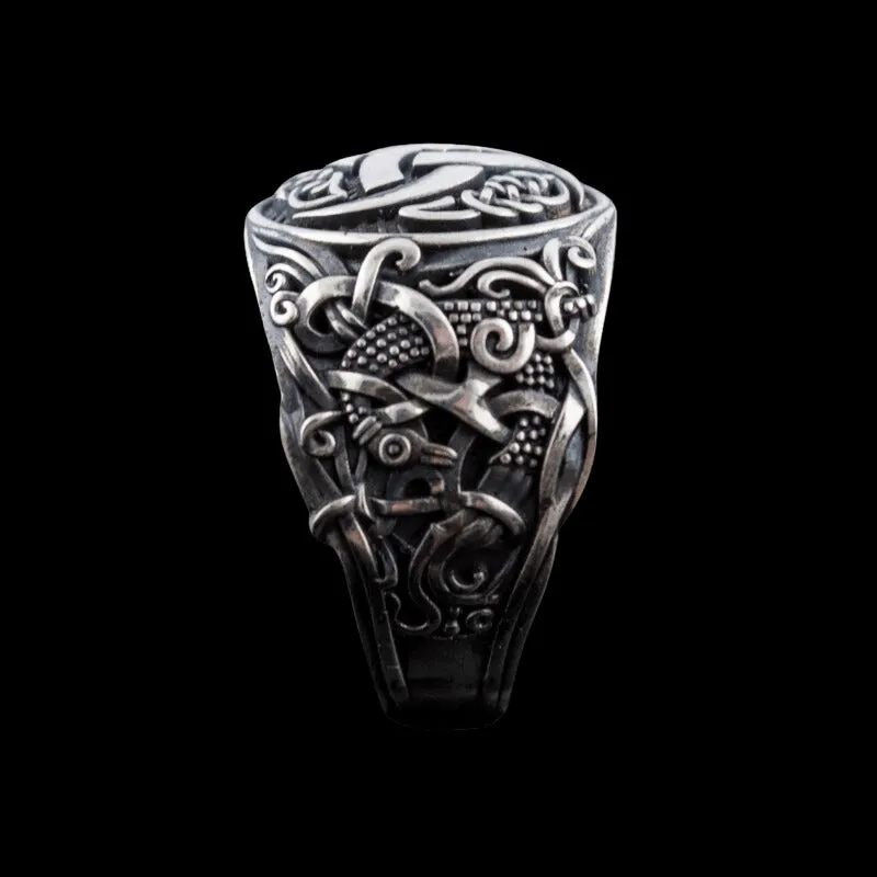 Handcrafted Odin’s Horns Mammen Style Sterling Silver Ring