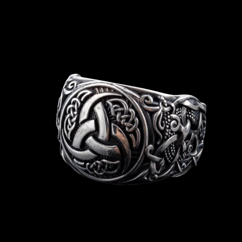 Handcrafted Odin’s Horns Mammen Style Sterling Silver Ring