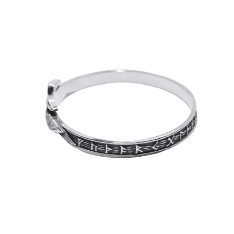 Handcrafted Ravens and Elder Futhark runes Arm Ring