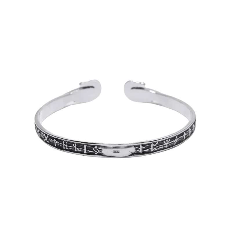 Handcrafted Ravens and Elder Futhark runes Arm Ring
