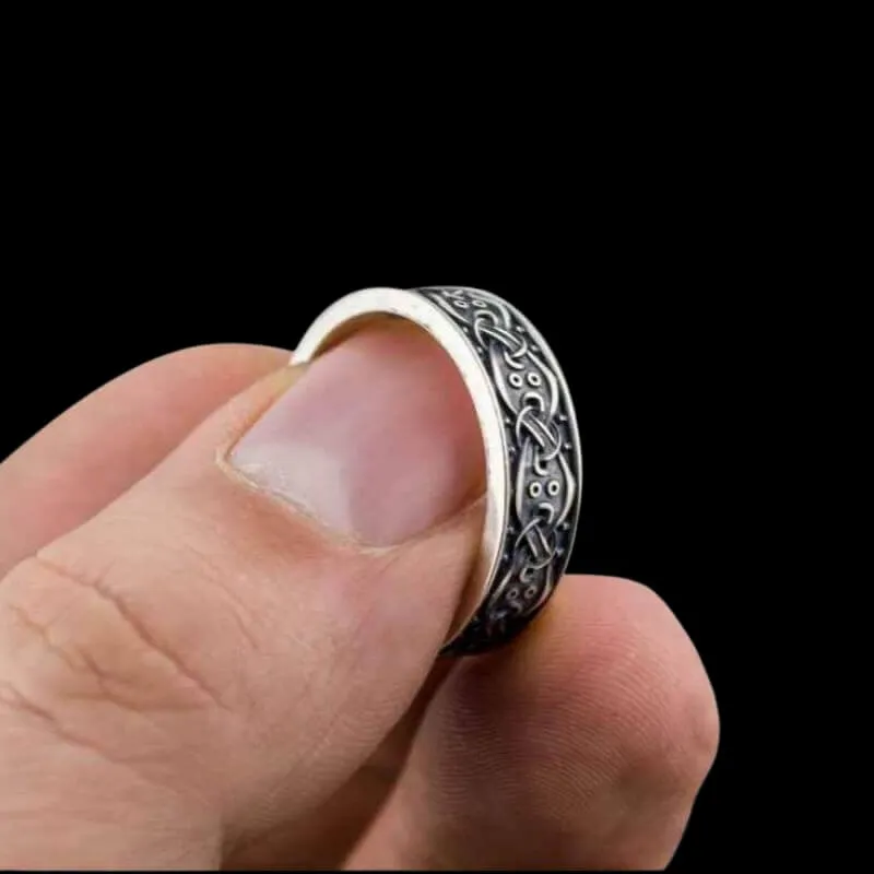Handcrafted  Scandinavian Ornament Silver Sterling Ring